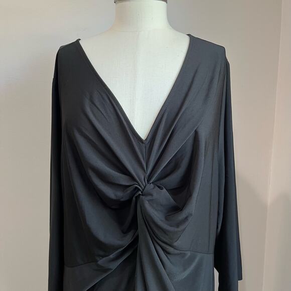 Catherines Plus Size Black Twist-Knot A-Lane Dress 3X, 26/28W - Picture 5 of 7